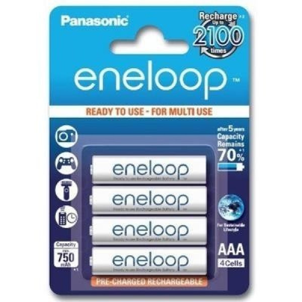 Аккумулятор Panasonic Eneloop AAA 750 4BP mAh NI-MH